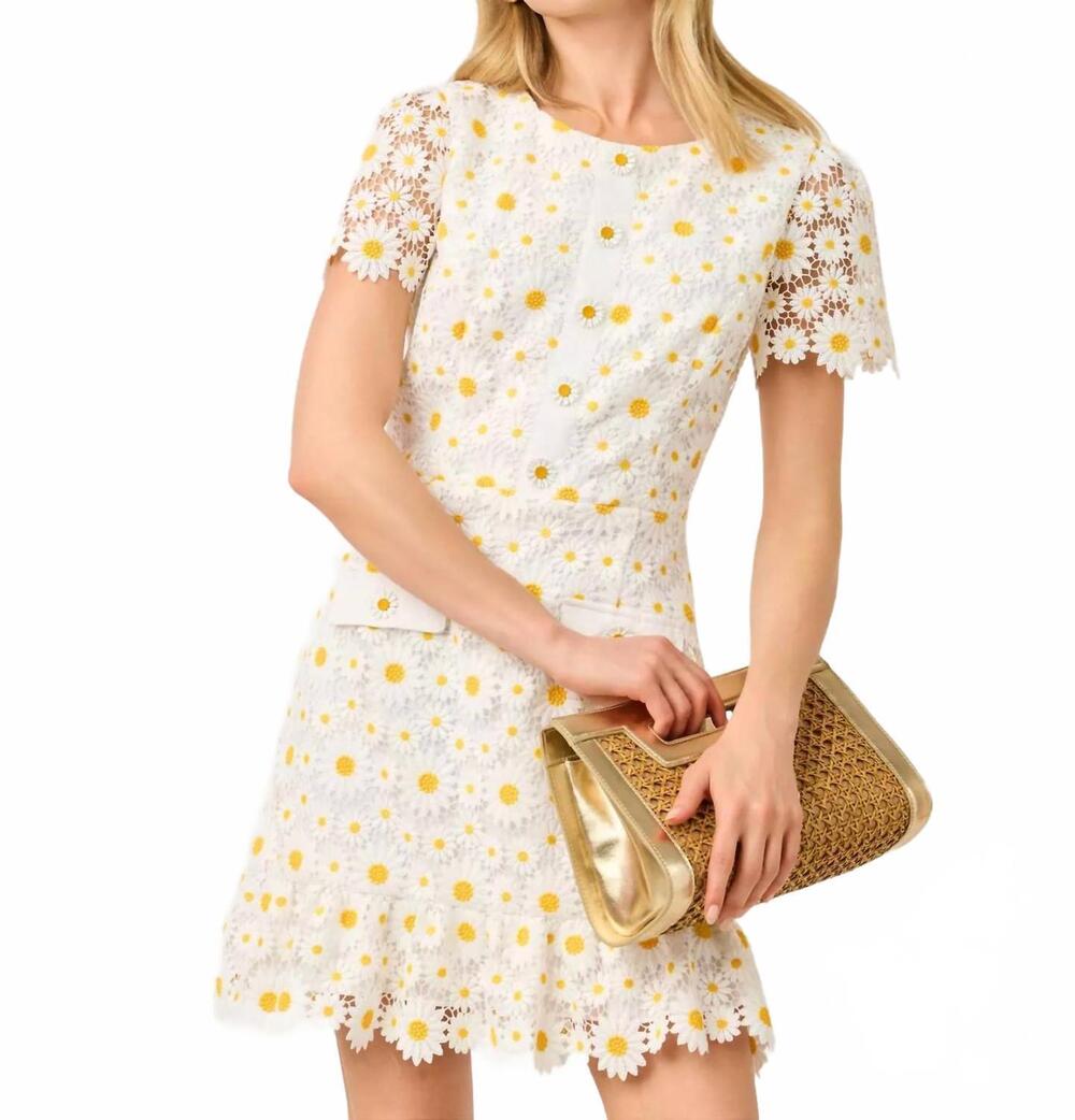 NEW LILLY PULITZER peyton skirted romper in resort white fresh as a daisy lace